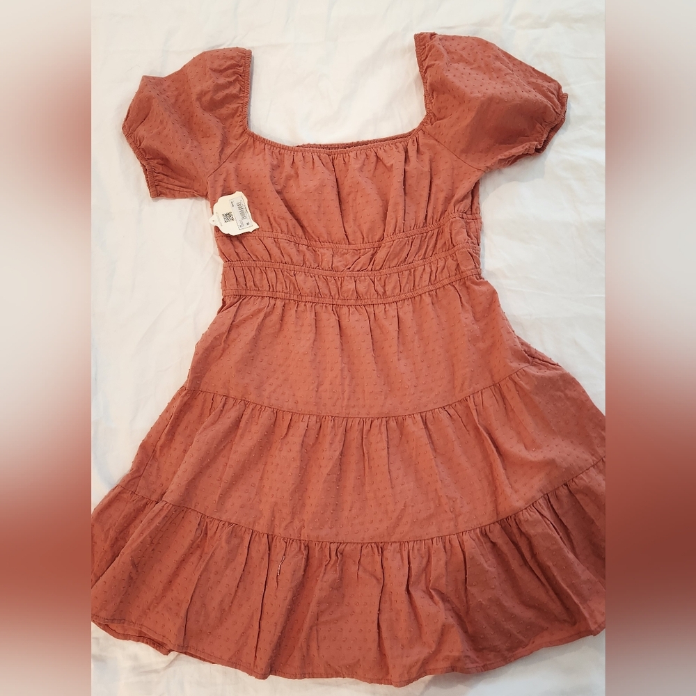 Altar'd State Orange Smocked Tiered Sundress